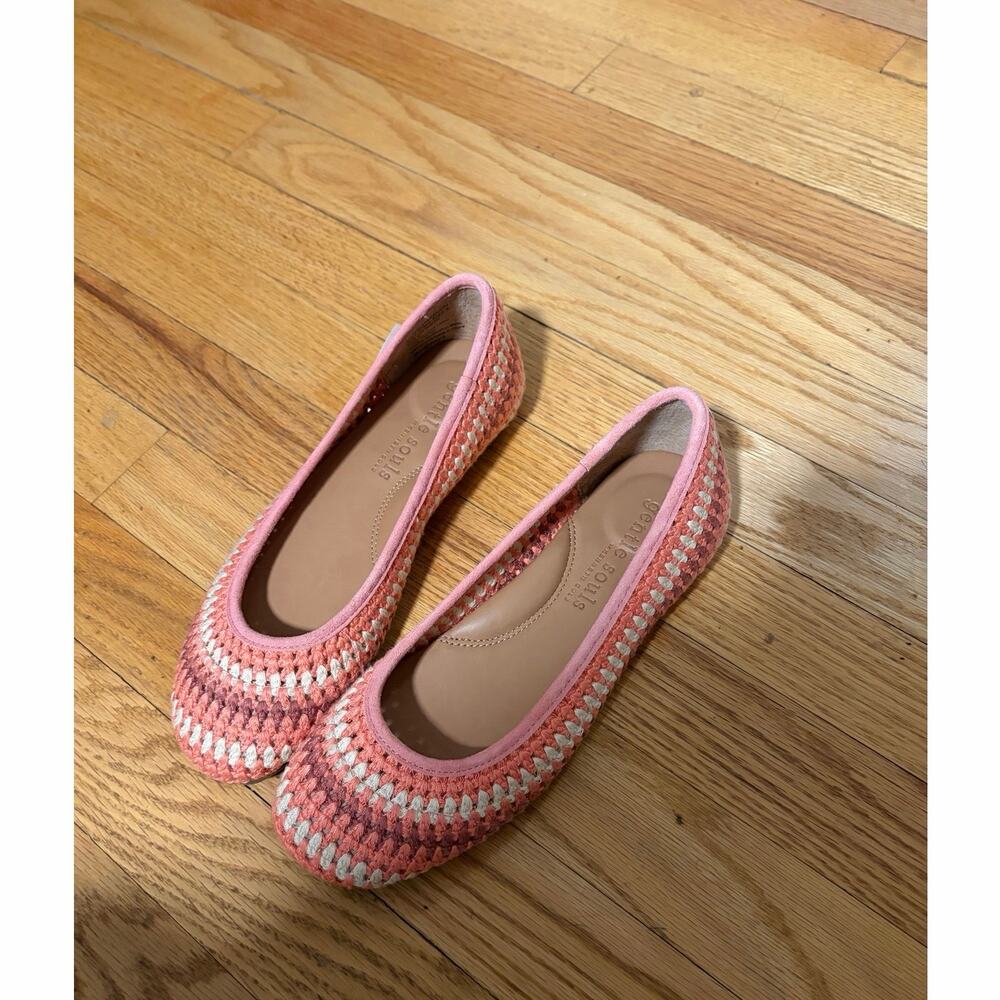 Gentle souls by Kenneth Cole Mable macrame pink flats size 7 new